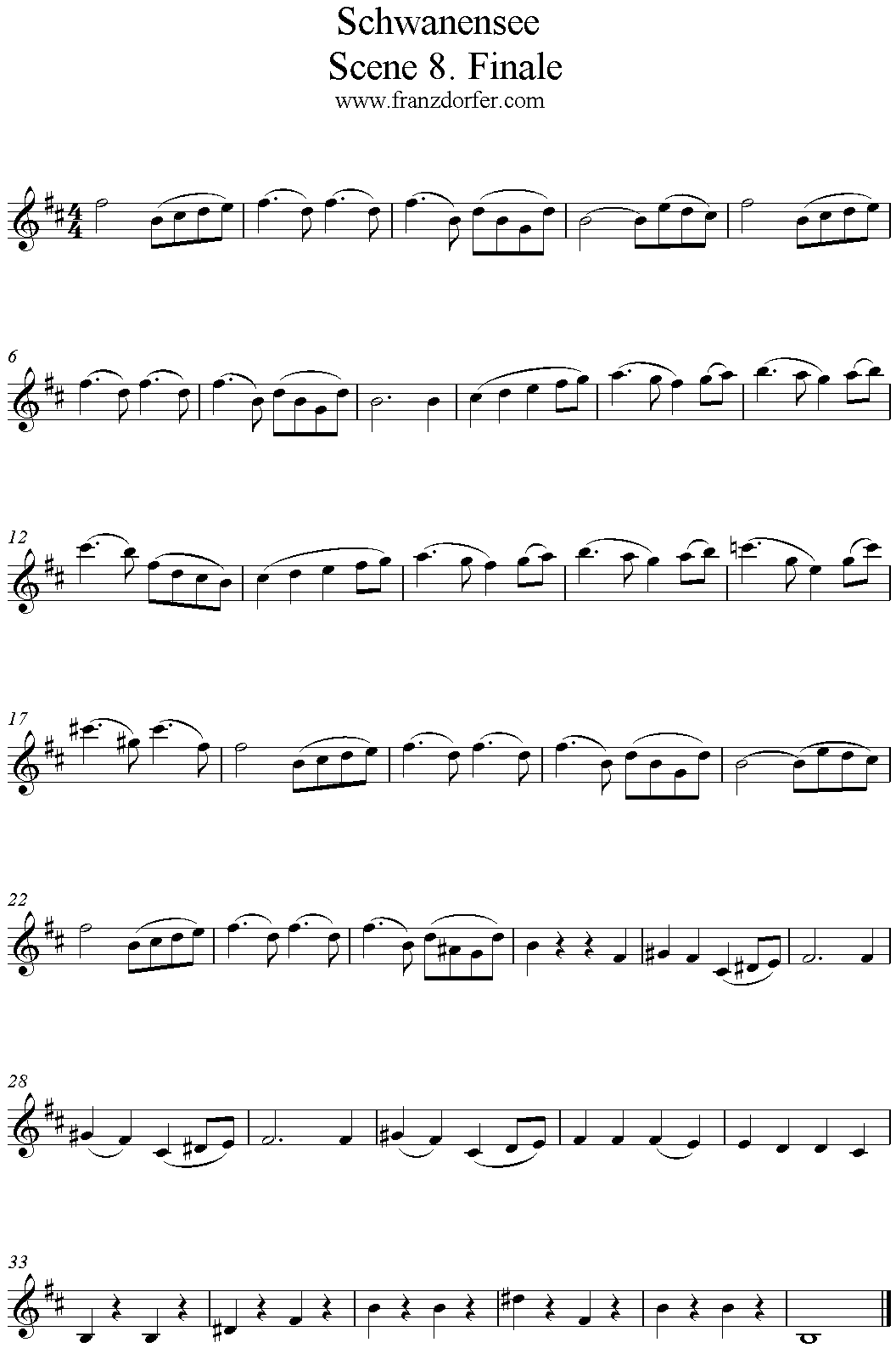Noten Schwanensee- Scene 8 Finale